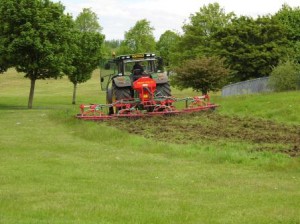 Seeding wildlfower mix at Cranhill Park