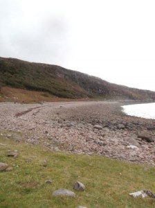 The beach at Craig, two hours walk from the road