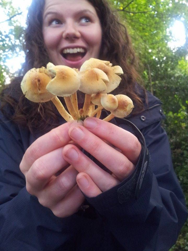 Lucy learning about fungi