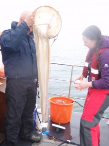 Collecting a phytoplankton sample with skipper Gary