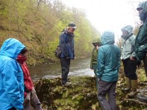 Ben teaching the group at Killiecrankie in the rain, still all smiles all round!