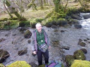 Stan Phillips, enjoying bryophyte surveying on the West side of Loch Awe, Argyll.
