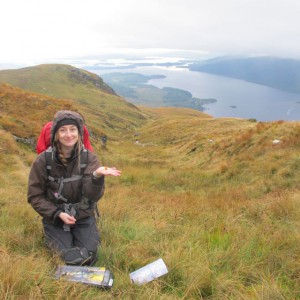 Looking dedraggled on a rainy day at Ben Lomond.