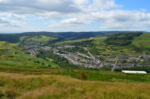 View of Rhondda Fach from the top of Tylorstown Tip