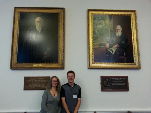 Picture with Charles Darwin and Alfred Russel Wallace at Linnean Society 