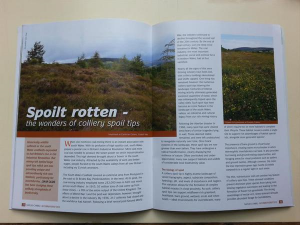 Colliery Spoil article (pg. 1) in 'Natur Cymru' 