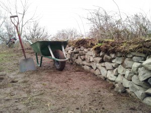Turf added to the top of the wall for stability and wildlife habitat.